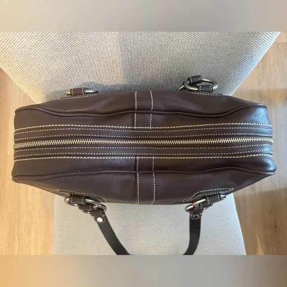 Coach Vintage Brown Leather Soho Satchel Purse with Dust Bag F10581